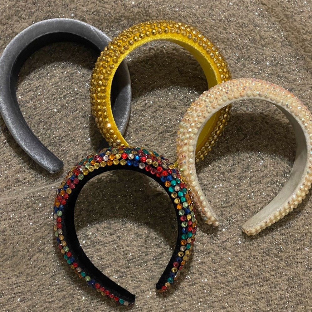 Elegant Multicolor and Gold Embellished Headbands